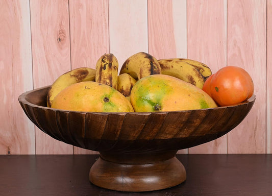 Bowl de Madera de Mango Tallado 30 cm