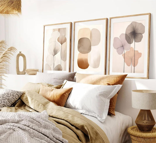 Set Láminas Botánicas Beige 3x 30x40