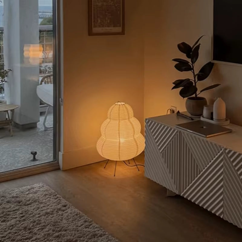 Lámpara de Mesa LED de Papel Arroz