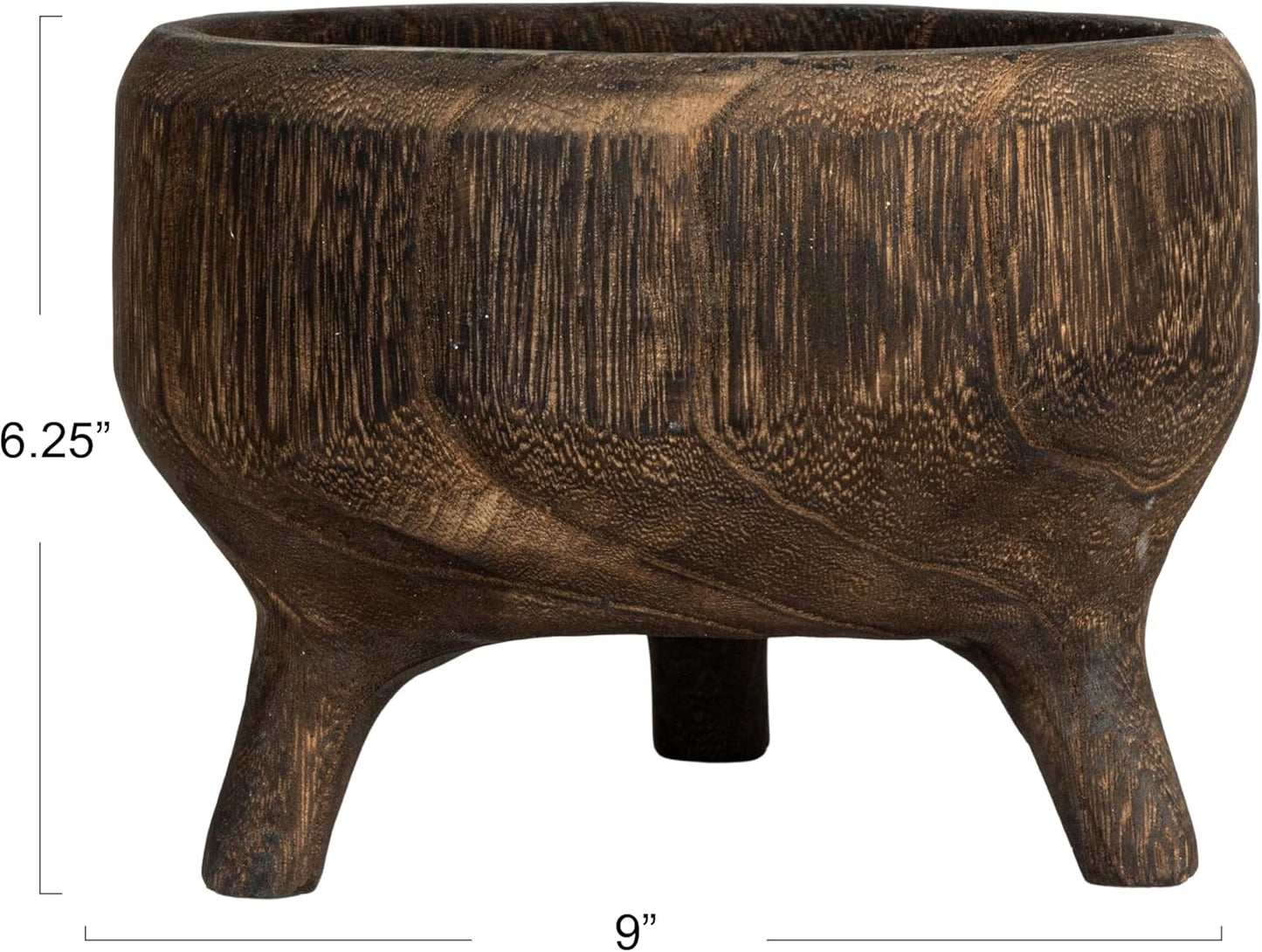Bowl Rústico de Madera Paulownia con Patas
