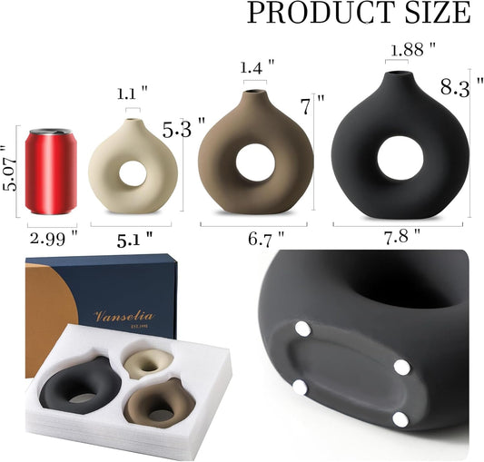 Set 3 Jarrones Cerámicos Modernos