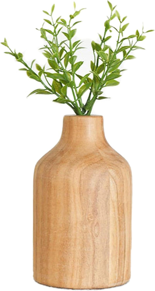 Jarrón de Madera Dome Natural 16,5 cm