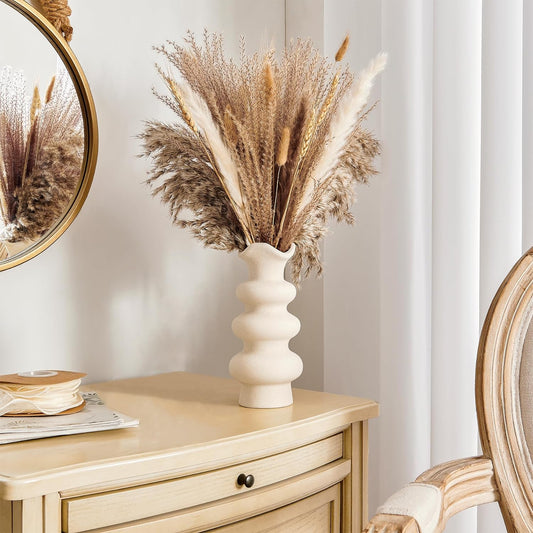 Jarrón Decorativo Moderno de Cerámica Blanca