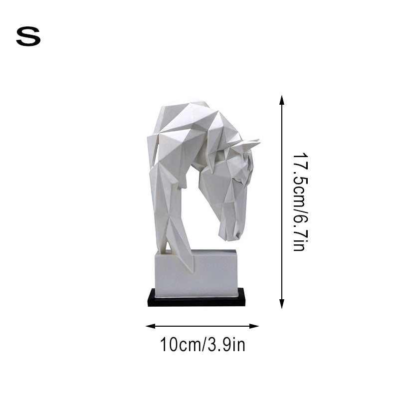 Escultura Cabeza de Caballo en Resina – Decoración Moderna Nórdica Animal Origami