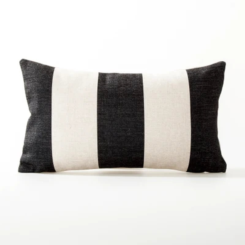 Funda de Almohadón Geométrica Blanco y Negro Estilo Nórdico – Lino 45x45 cm
