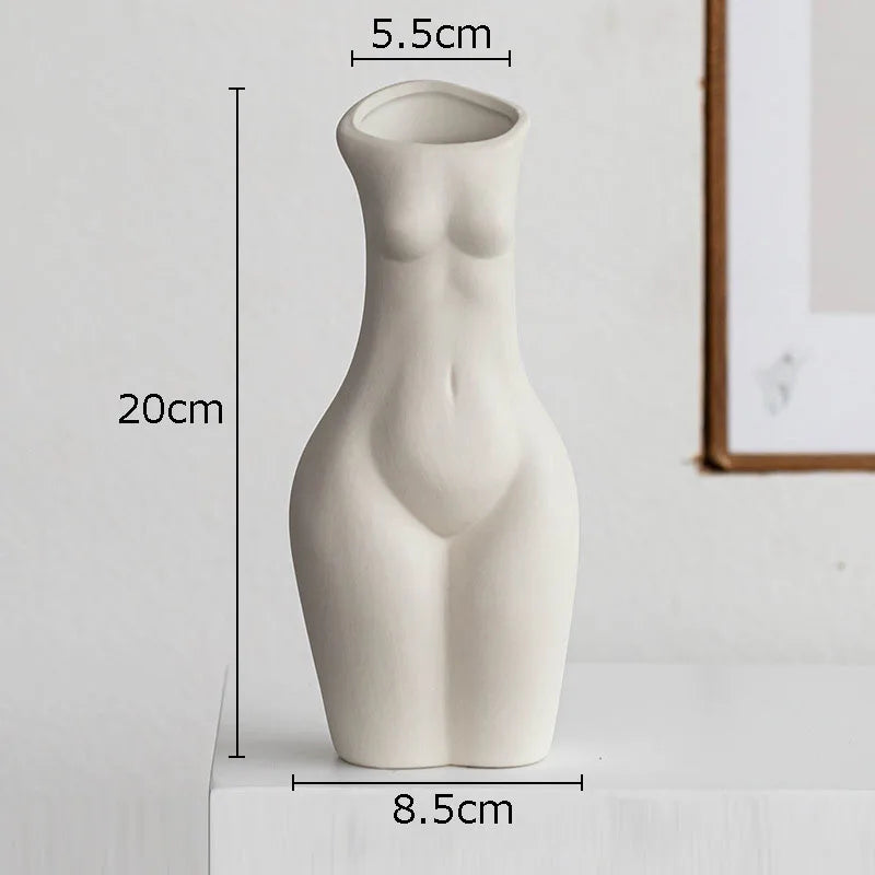 Florero de Cerámica Forma Cuerpo Humano – Decoración Nórdica y Arte para Hogar