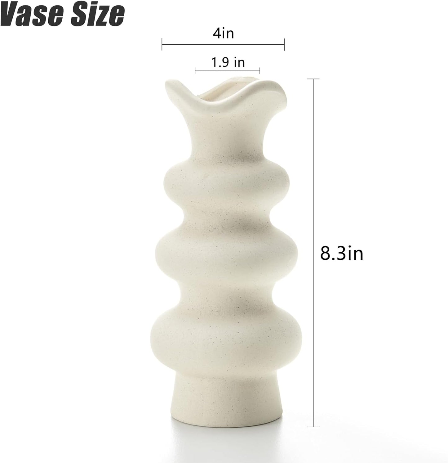 Jarrón Decorativo Moderno de Cerámica Blanca