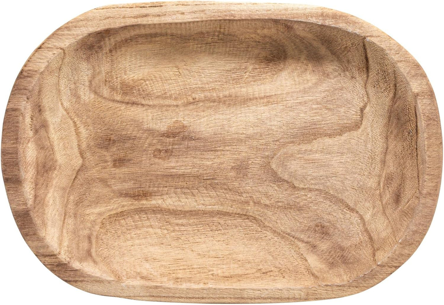 Bowl Ovalado Paulownia Tallado a Mano 37 cm
