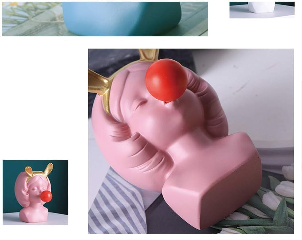 Maceta Mini Nórdica Niña con Chicle – Florero Decorativo Moderno y Porta Lapiceras
