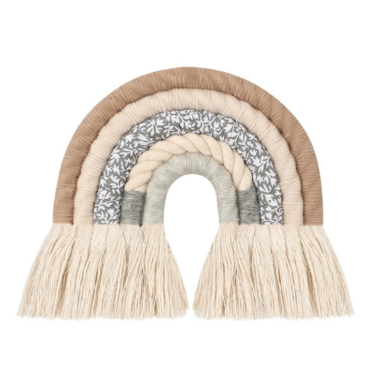 Arcoíris Colgante de Algodón Tejido a Mano – Decoración Nórdica para Pared