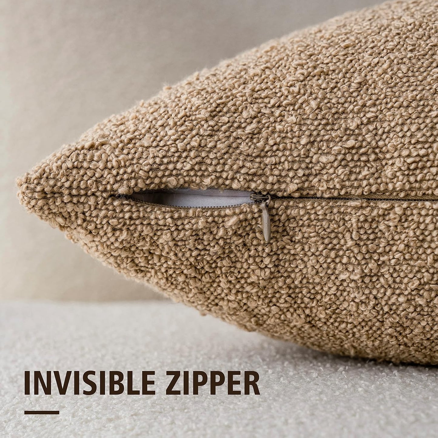 Funda Bouclé Camel x2 – 45x45 cm