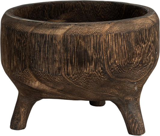 Bowl Rústico de Madera Paulownia con Patas
