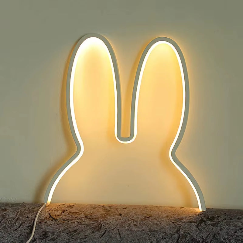 Lámpara de Noche LED Conejo – Luz Infantil USB Moderna 5W, Decorativa y Regalo Original
