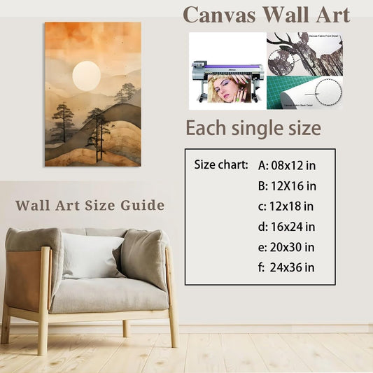 Lámina Montañas Terracota Japandi 30x45cm