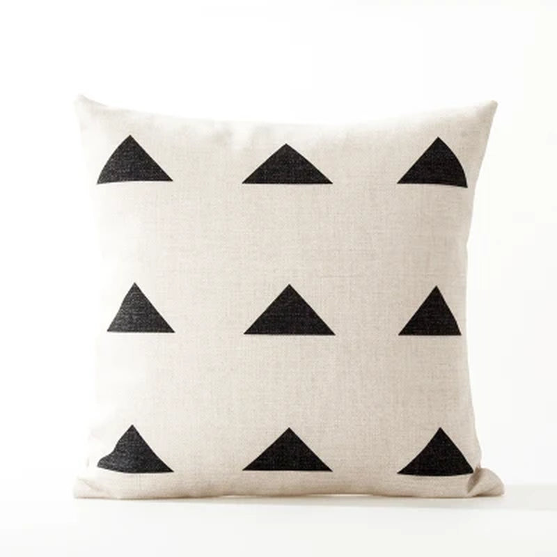 Funda de Almohadón Geométrica Blanco y Negro Estilo Nórdico – Lino 45x45 cm