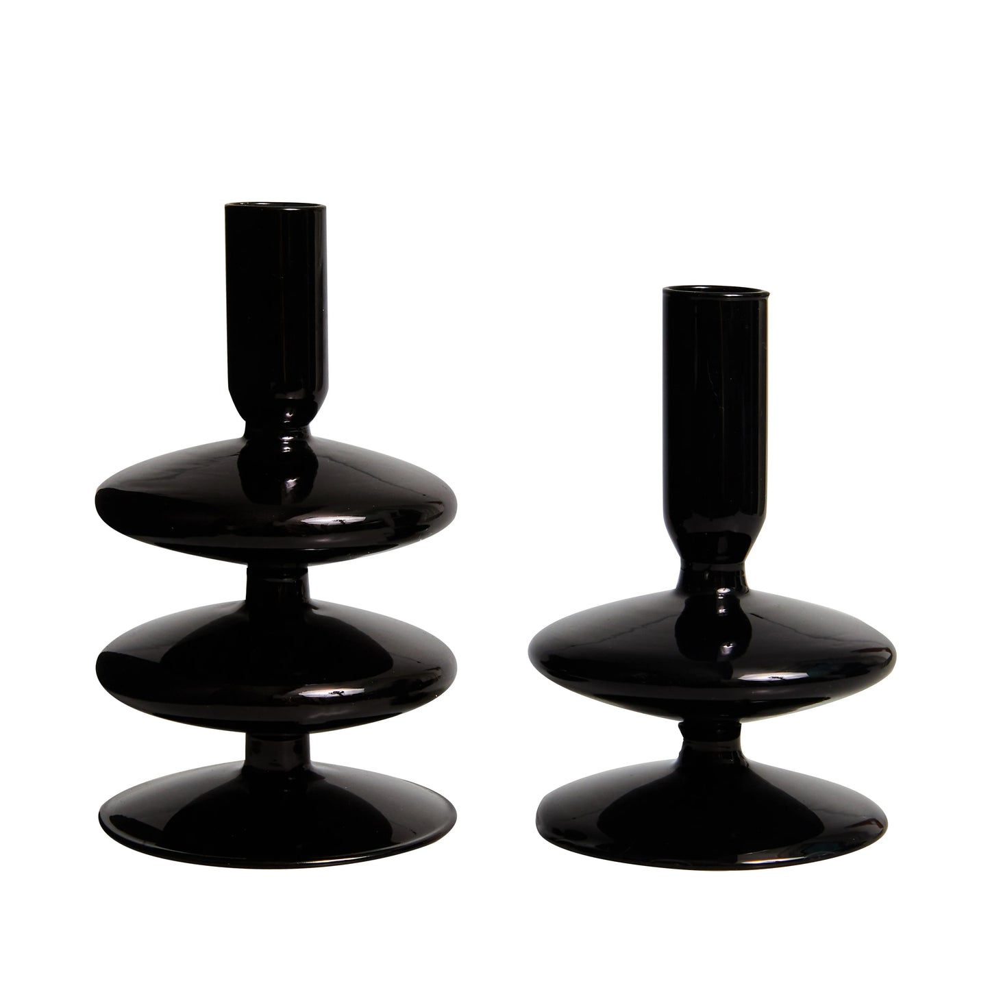 Florero de Vidrio Negro Creativo – Portavelas Decorativo Nórdico para Escritorio y Hogar
