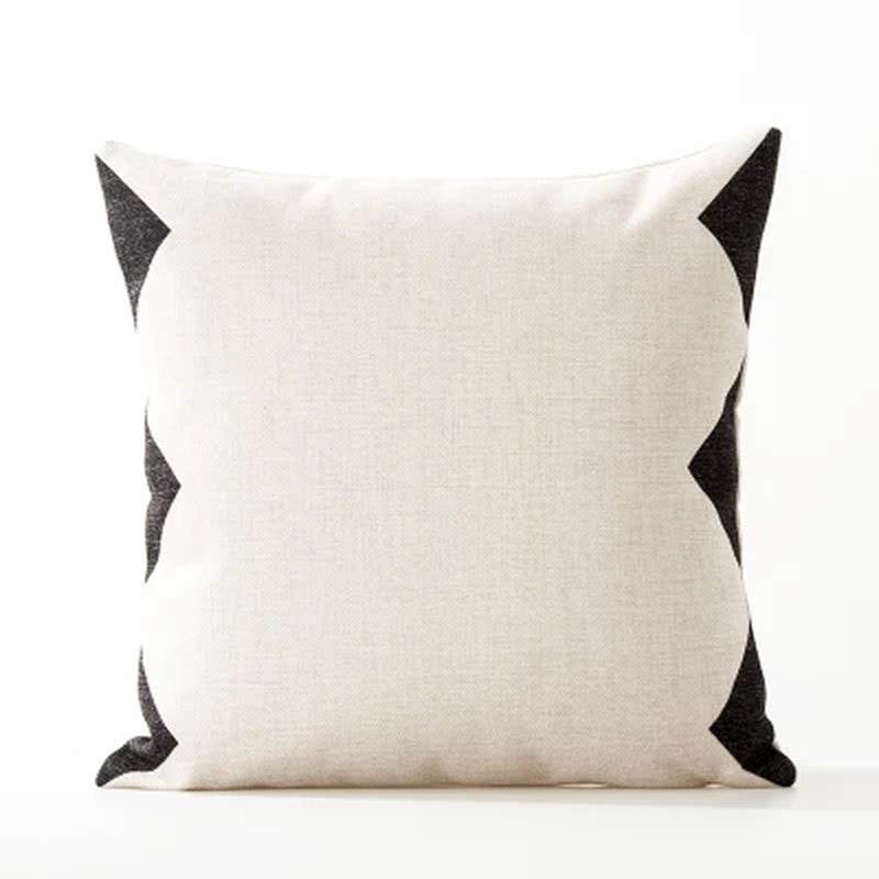 Funda de Almohadón Geométrica Blanco y Negro Estilo Nórdico – Lino 45x45 cm