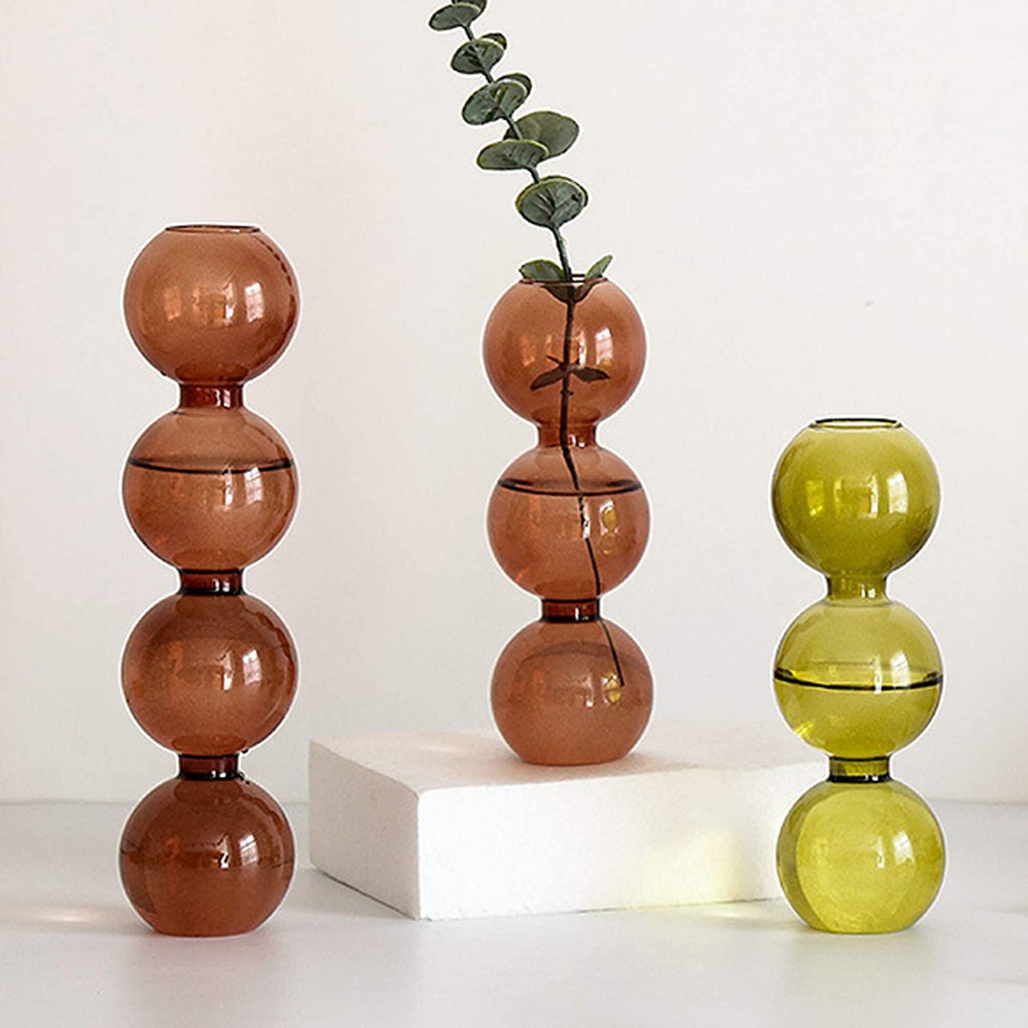 Florero Esférico de Vidrio Transparente Estilo Nórdico – Jarrón Decorativo para Hidroponía