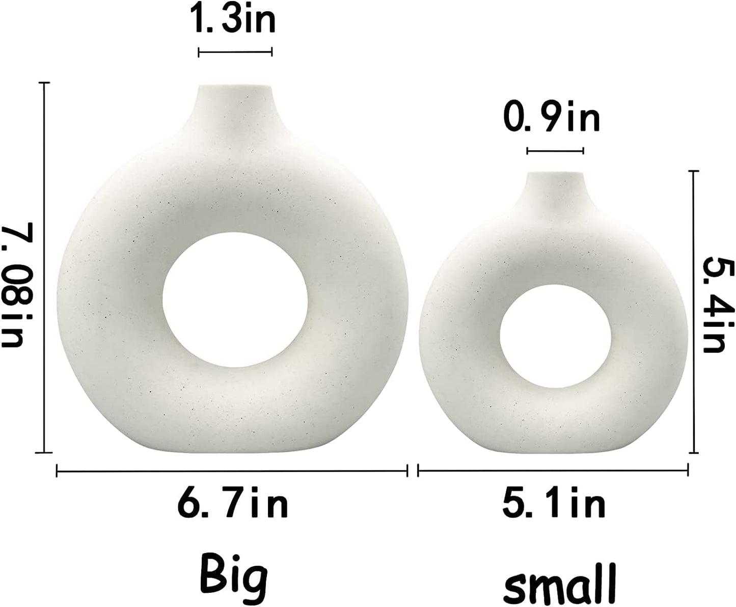 Set de 2 Jarrones de Cerámica Blancos — Diseño Nórdico