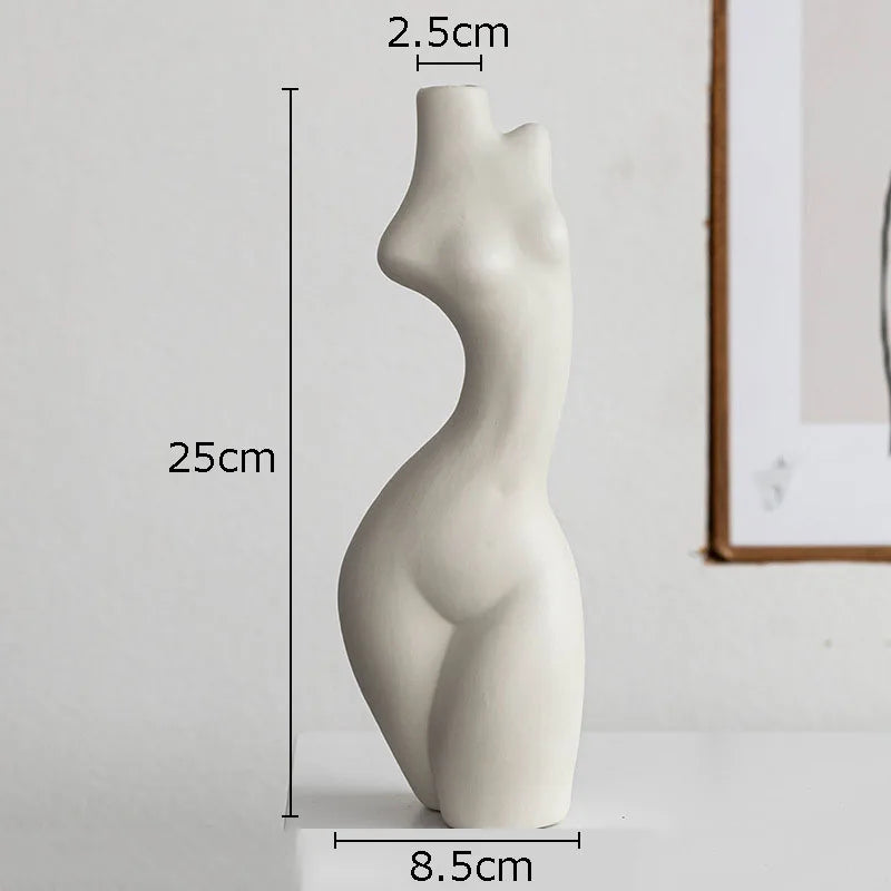 Florero de Cerámica Forma Cuerpo Humano – Decoración Nórdica y Arte para Hogar