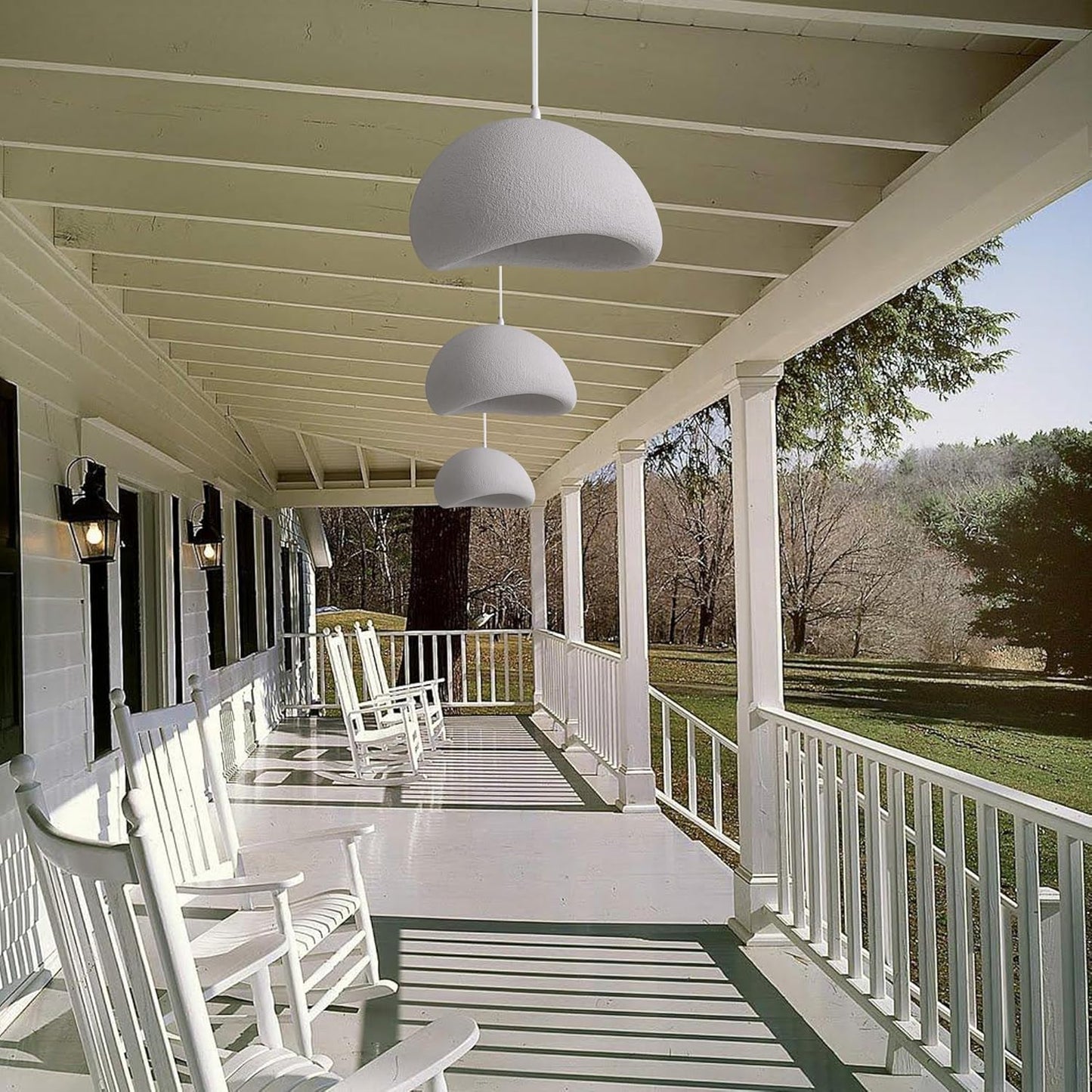 Lámpara Colgante Blanca 30 cm Plug In