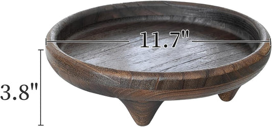 Bandeja Madera Redonda Patas Marrón