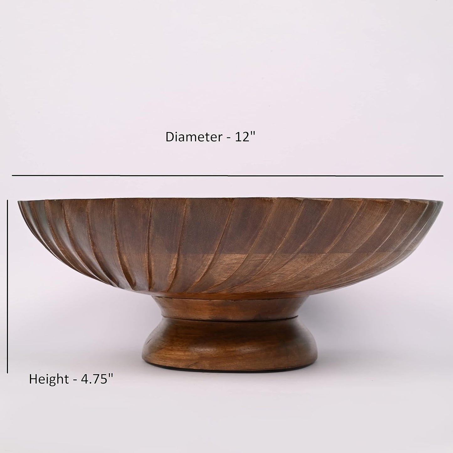 Bowl de Madera de Mango Tallado 30 cm