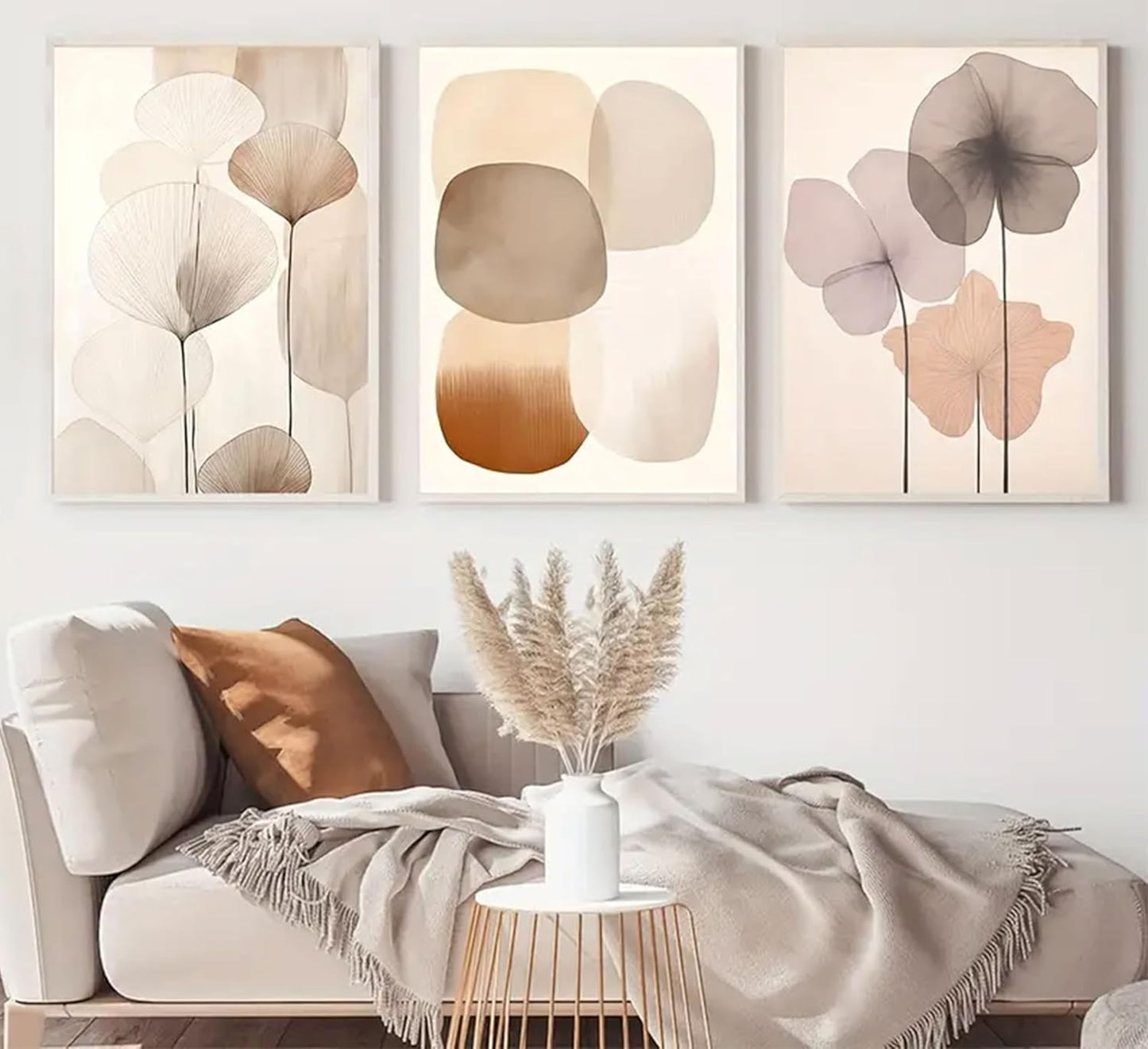 Set Láminas Botánicas Beige 3x 30x40