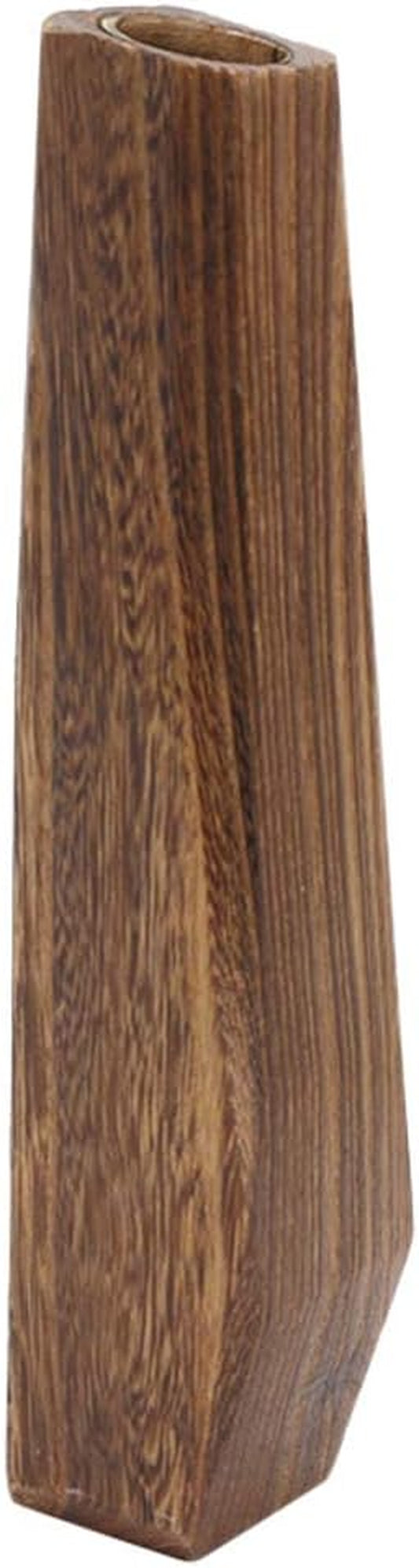 Jarrón de Madera Tallado Alto y Oblongo