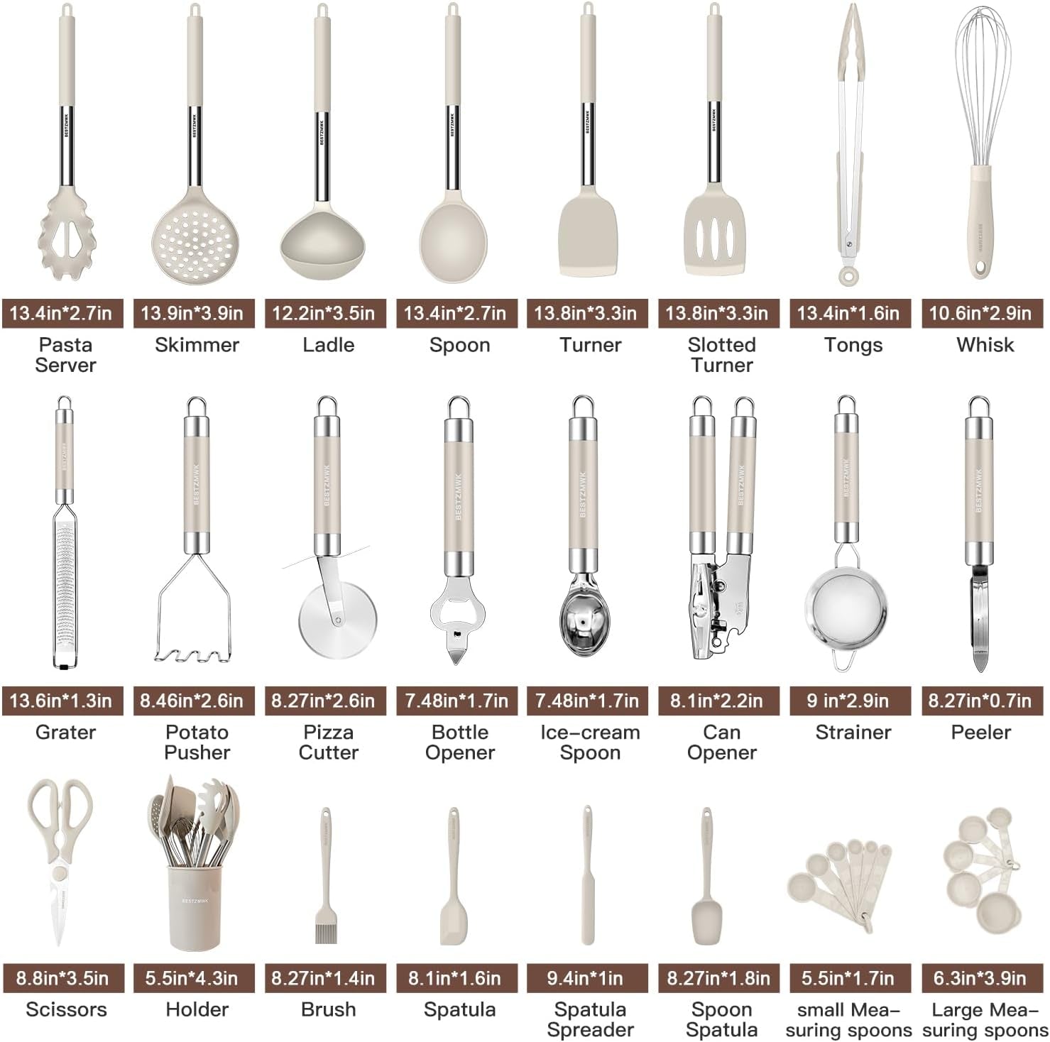 Set Utensilios Cocina Silicona 33pzs