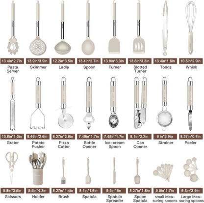 Set Utensilios Cocina Silicona 33pzs