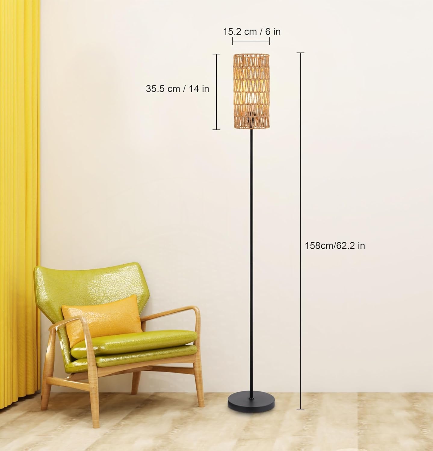 Lámpara de Pie Rattan Natural