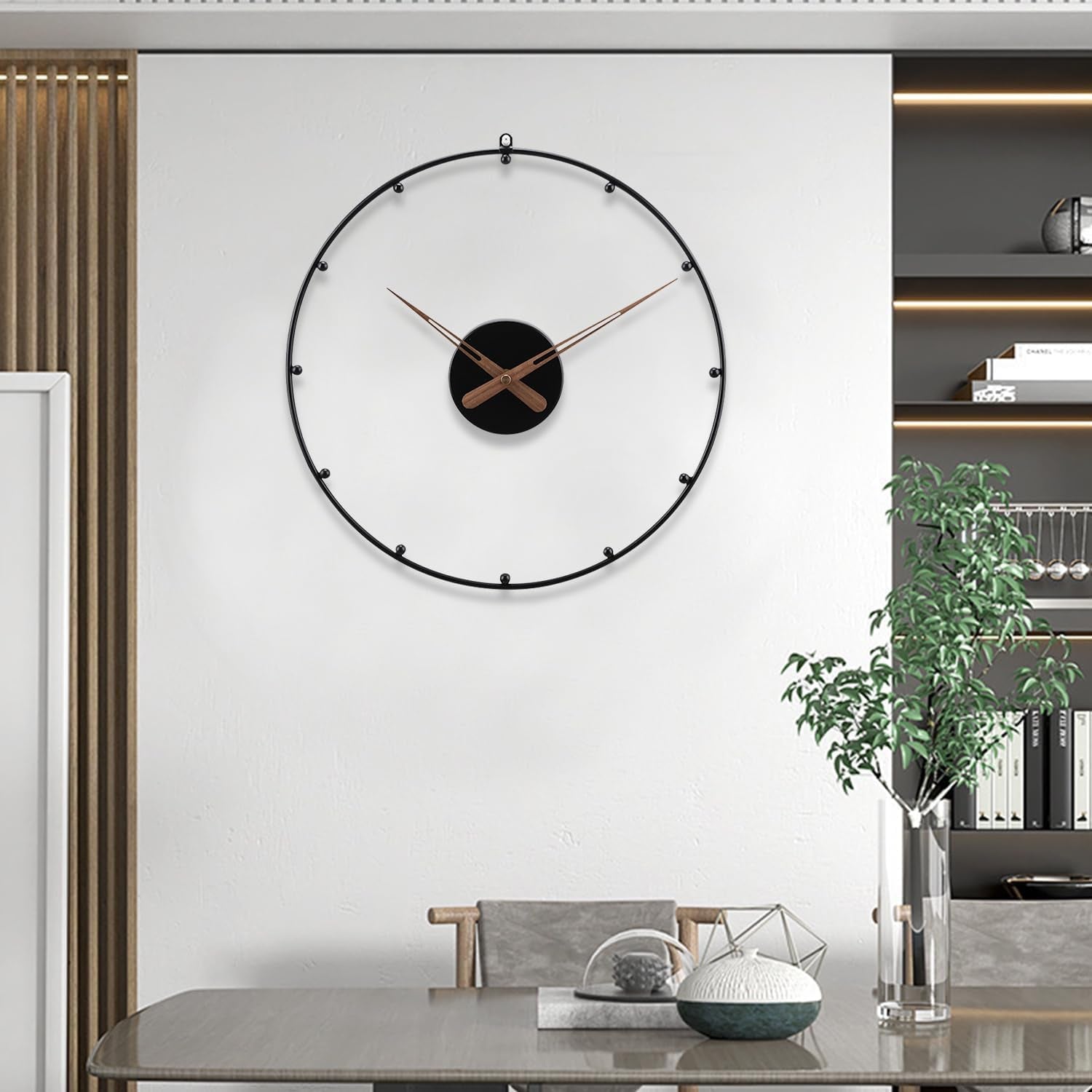 Reloj Pared Negro Metal Minimalista 33cm