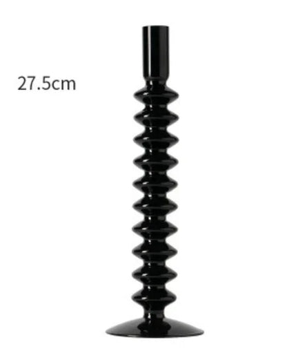 Florero de Vidrio Negro Creativo – Portavelas Decorativo Nórdico para Escritorio y Hogar