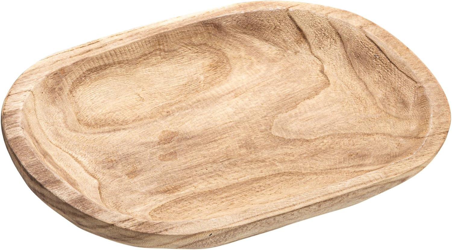 Bowl Ovalado Paulownia Tallado a Mano 37 cm