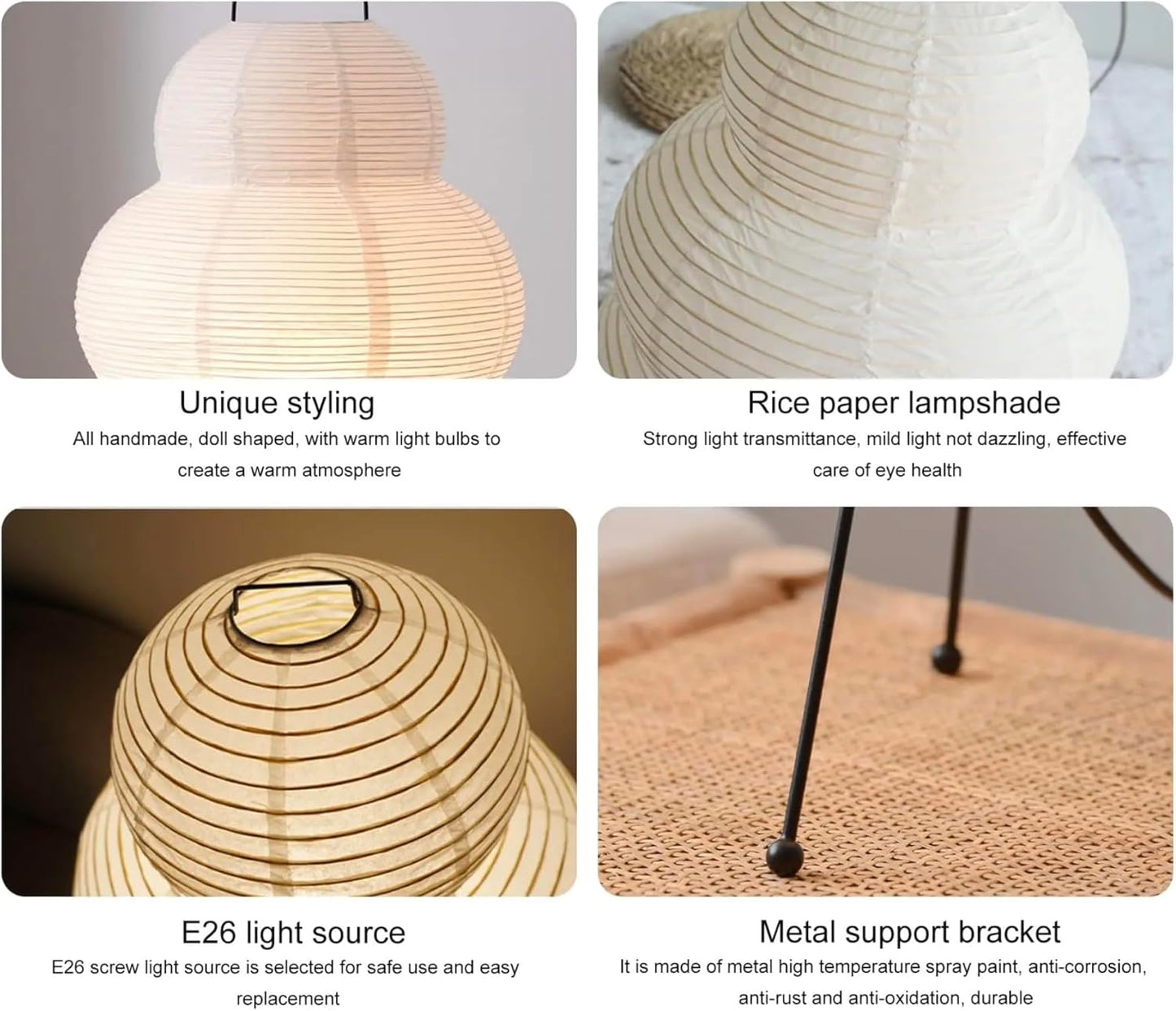 Lámpara Piso Noguchi Papel Japonés Akari