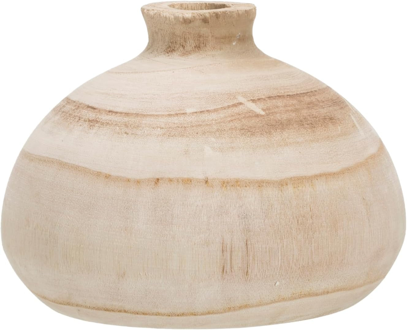 Jarrón Decorativo de Madera Paulownia Natural