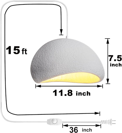 Lámpara Colgante Blanca 30 cm Plug In