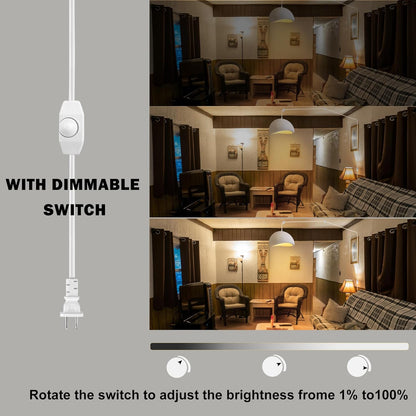 Lámpara Colgante Blanca 30 cm Plug In