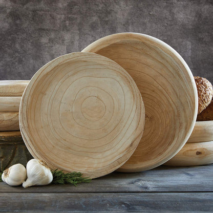 Bowl Paulownia Tallado Grande 29 cm
