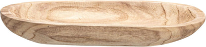 Bowl Ovalado Paulownia Tallado a Mano 37 cm