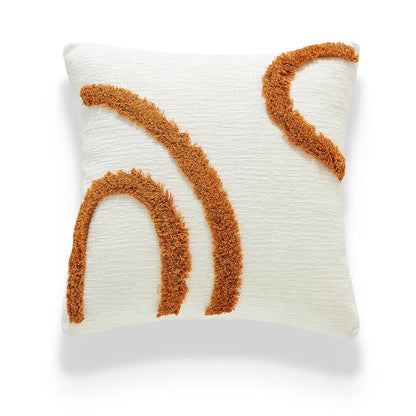Funda de Almohadón Vintage Nórdica 45x45 cm – Marrón Crema, Estilo Simple y Sofisticado