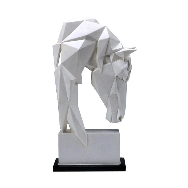 Escultura Cabeza de Caballo en Resina – Decoración Moderna Nórdica Animal Origami
