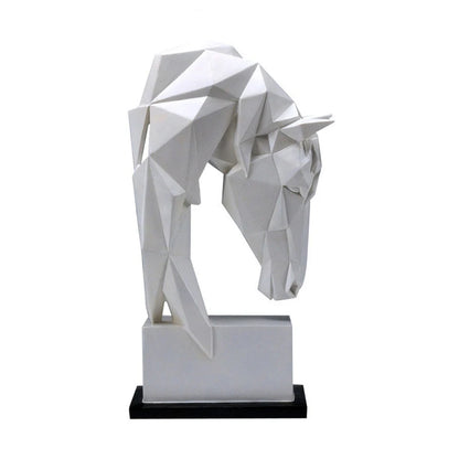 Escultura Cabeza de Caballo en Resina – Decoración Moderna Nórdica Animal Origami