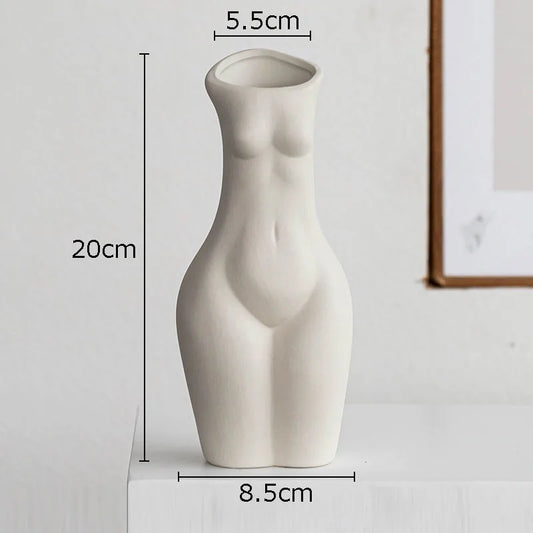 Florero de Cerámica Forma Cuerpo Humano – Decoración Nórdica y Arte para Hogar