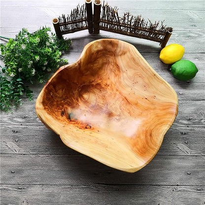 Bowl de Madera Tallado a Mano 23-25 cm