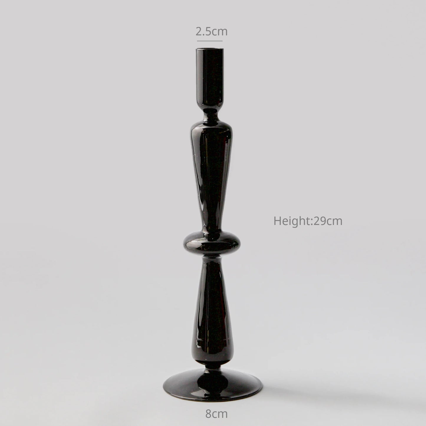 Florero de Vidrio Negro Creativo – Portavelas Decorativo Nórdico para Escritorio y Hogar
