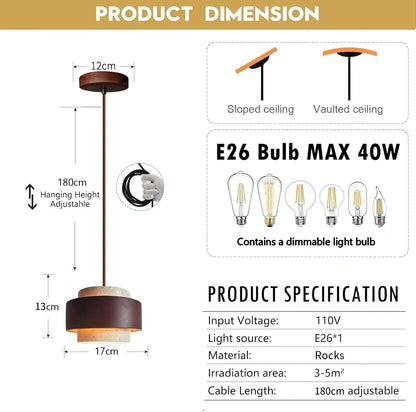 Lámpara Colgante Travertino Dimmable