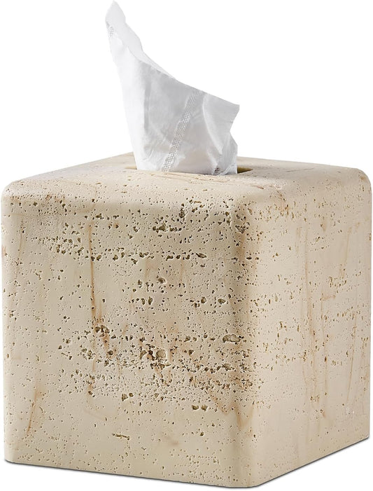 Caja Porta Pañuelos Travertino Beige 14x14x14 cm