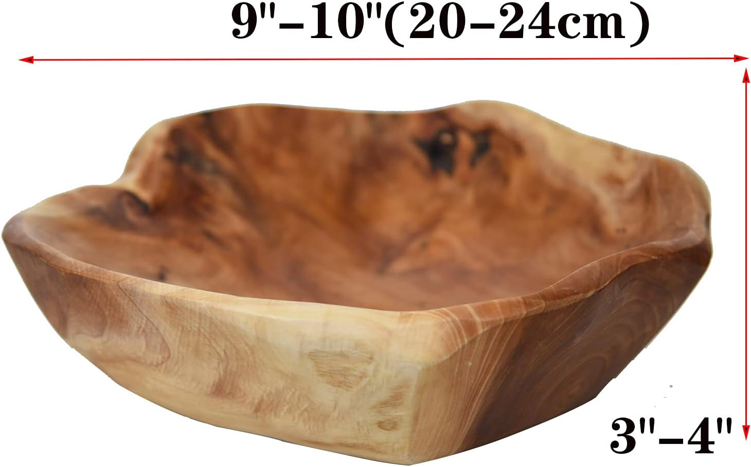 Bowl de Madera Tallado a Mano 23-25 cm